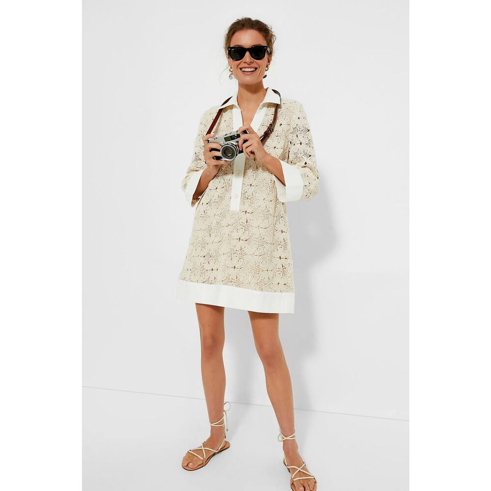 TUCKERNUCK Tan Crochet Collier Dress Size M NWT Retail $198 Tuckernuck - Picture 4 of 8